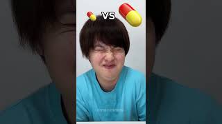 Big Medicine Vs Small Medicine Eating Challenge 🤣shortstrendingytshortshumanitychallengeviral [upl. by Nahsrad]