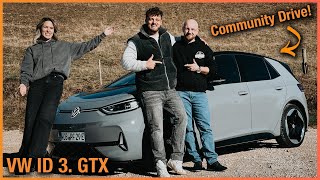 VW ID3 im Test 2025 Unser ERSTER Community Drive mit dem Kompakten ab 29760€ Fahrbericht  GTX [upl. by Koller]