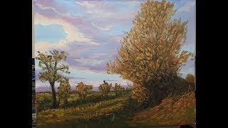 Steep Field Impression  wet on wet  Oil Painting [upl. by Woodie]