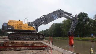 Volvo EC 700C demolition excavator with big NPK SV65 XR concrete shear [upl. by Clougher172]