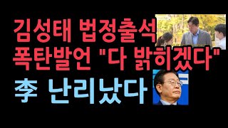 김성태 quot법원 로비 변호사비 대납 다 밝히겠다quot 이재명 난리났다 [upl. by Lemire]