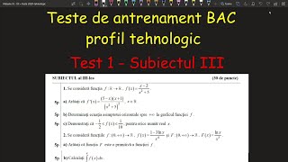 Bacalaureat Test 1 Subiect III model profil tehnologic Invata Matematica UsorMeditatii Online [upl. by Yenruogis]