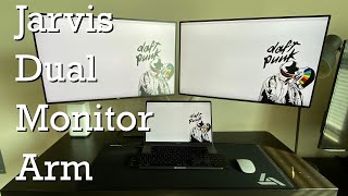 Desk Setup Jarvis Dual Monitor Arm  Installation amp Review [upl. by Nayb]