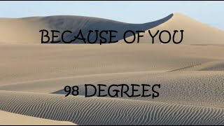 Because Of You  98 Degrees Lyrics [upl. by Dibbell868]