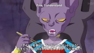 dragon ball super lord beerus eat cup ramen [upl. by Ahsima]