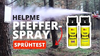 HelpMe TIER Abwehr Pfefferspray Sprühtest [upl. by Jaquiss623]