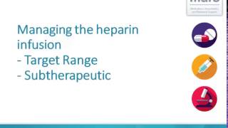 Managing the Heparin Infusion Target amp Subtherapeutic Range [upl. by Troyes50]