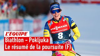 Biathlon 2023  Podium pour Julia Simon Oeberg soffre en solitaire la poursuite de Pokljuka [upl. by Sreip674]