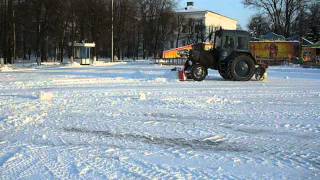 Old soviet light dozer on MTZ80 tractor [upl. by Tuinenga]