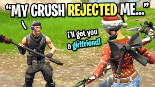 4th grader got REJECTED by his CRUSH so I helped him get a girlfriend on Fortnite [upl. by Assi]