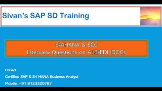 SAP ECC amp S4HANA Interview Questions on ALEEDI IDOCs  Sivans SAP SD Training [upl. by Otrebtuc94]