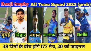 Ranji Trophy All Team Squad 202122  Ranji Trophy Schedule amp Full Details  Ranjitrophy2022 [upl. by Jorie]