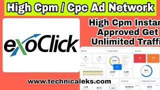 ExoClick High Cpm Ad Network Instant Approved Trick Bloggers Google Adsense Alternative ads network [upl. by Oicapot]