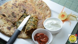 Palak Paneer Paratha  By Vahchef  vahrehvahcom [upl. by Vas936]