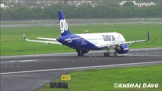 GO AIR Airbus A320271NVTWGD takeoff From Mumbai Airport [upl. by Alleahcim]