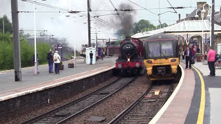 Skipton Railway Station  featuring GWR Hall 5972 Olton Hall Hogwarts Castle [upl. by Attenaej]