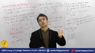 Electrical Resistance amp Resistivity Electric current  Lec  Bilal Shinwari [upl. by Eidarb]