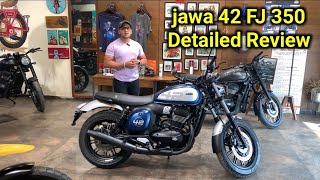 Jawa 42 FJ 350 Detailed Review jawa42fj jawa42bs6 bikereview automobile [upl. by Lynna]