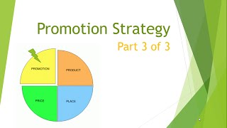 Marketing Mix Promotion Strategy 3 of 3 [upl. by Aelc]