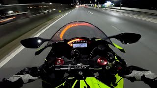 POV Night ride and a girl on a gixxer wearing short skirt [upl. by Landmeier263]