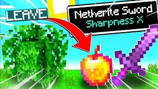 Minecraft But Leaves Drop OP Items 🤯🔥minecraft [upl. by Tebzil]