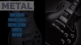 Metal Jam Tracks  D min  Drumless  100 BPM [upl. by Eltsyrk]