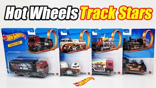 Hot Wheels Track Stars 4 Trucks Unboxing and Review [upl. by Karp]