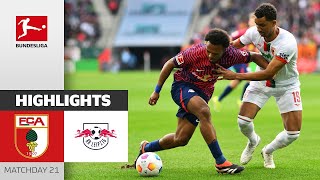 Leipzig Challenged In Intense Battle  FC Augsburg  RB Leipzig  Highlights MD 21 Buli 2324 [upl. by Ahtibbat]