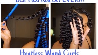 Natural Hair Flexi Rod Set l Heatless Wand Curls [upl. by Amir]