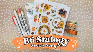 B6 Stalogy Notebook Planner  November Plan with Me with Agenda52 Stickers amp Fall Washi Tape [upl. by Relly973]