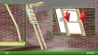 FAKRO LWF 6series with cherry coloured lid Firerated Attic Ladder Installation [upl. by Ainnet]