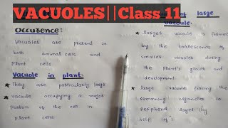 VacuolesClass 11Chapter 4 Easy lectures by zaib [upl. by Sidnarb90]