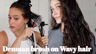 using the Denman brush on my Wavy hair again 2 years later [upl. by Eixirt]