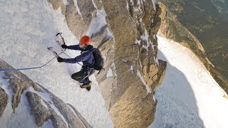 Chere Couloir Chamonix  Alpine Ice Climbing [upl. by Nitsirk]