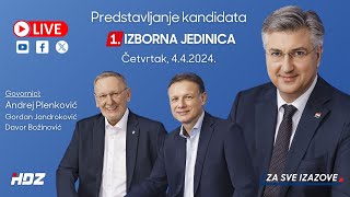 UŽIVO Predstavljanje kandidata HDZa u 1 izbornoj jedinici [upl. by Jeffie]