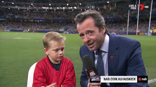 ROUND 9 NAB AUSKICK HALFTIME  JAMES KENNY [upl. by Witha]