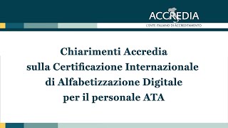 Chiarimenti sulla Certificazione Internazionale di Alfabetizzazione Digitale per il personale ATA [upl. by Doownelg]