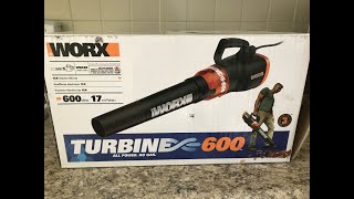 WORX WG520 12 Amp TURBINE 600 Electric Leaf Blower Product Review  MONEY STRATEGIES FOR LIFE [upl. by Neetsirk]