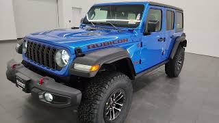 2024 JEEP WRANGLER RUBICON 4 DOOR 35quot TIRE GRP HYDRO BLUE 24J183 SOLD [upl. by Suckram]