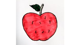 picture of apple drawing very easydrawingvery easy [upl. by Alvarez]