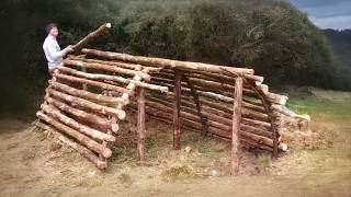 A MAN BUILDS A WONDERFUL SHELTER IN WHICH HE CAN LIVE start to finish author PaddysBushcraft [upl. by Oilerua]