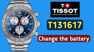 How to change the battery TISSOT PRS 516 CHRONOGRAPH T13161711 [upl. by Fotinas637]