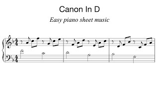 How to play CANON IN D on piano  Easy sheet music notes free PDF [upl. by Eidac]