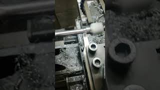 MACHINING SMOOTHENING THE REDUCED SECTION OF THE TENSILE SAMPLE ON THE LATH [upl. by Gnud]