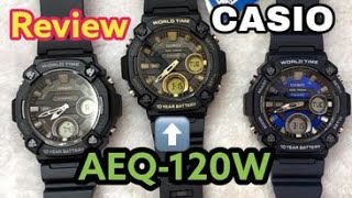 Casio AEQ120W REVIEW new release 2022 ANALOG DIGITAL COMBINATION [upl. by Alemat]