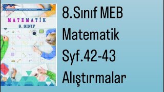 8SINIF MEB MATEMATİK DERS KİTABI S4243 ALIŞTIRMALAR [upl. by Yllatan]