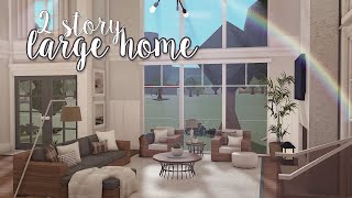 2 story large family home full tour  interior ୨୧  bloxburg speedbuild  luminto [upl. by Estas]