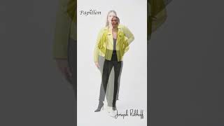 Joseph Ribkoff Foiled Knit Moto Jacket  Fantastic Fit Look amp Feel [upl. by Savannah]