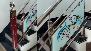 glass railing  steel railing design  stainless steel railing design [upl. by Coleman838]