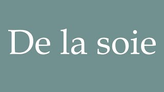 How to Pronounce De la soie Silk Correctly in French [upl. by Martinson961]